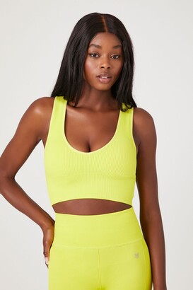 Forever 21 Women's Seamless Ribbed Sports Bra in Acid Green Medium -  ShopStyle