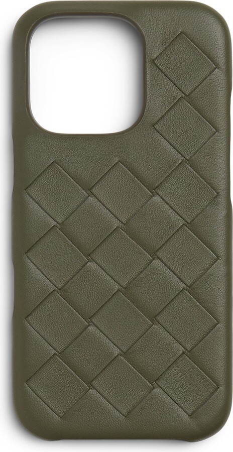 Bottega Veneta Leather Intrecciato iPhone 16 Pro Case
