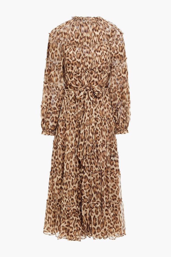 Zimmermann Gathered Leopardprint Midi Dress ShopStyle