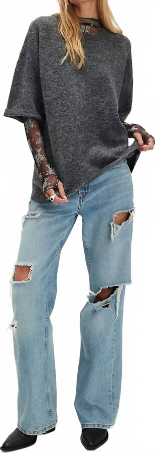 Free People Margot Sweater Tee In Charcoal Heather