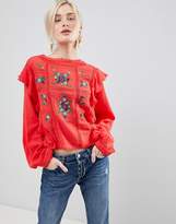 Thumbnail for your product : Free People The Amy Embroidered Smock Blouse