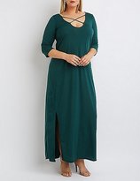 Thumbnail for your product : Charlotte Russe Plus Size Strappy Slit Maxi Dress