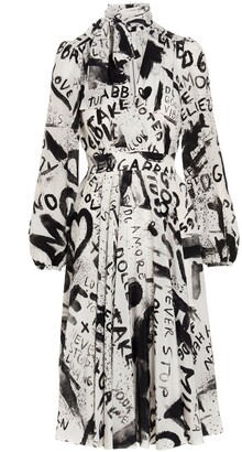 Dolce & Gabbana Graffiti Printed Shirt Dress