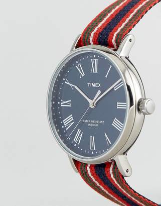 Timex Fairfield Avenue Reversible Nato Watch With Blue Dial Exclusive To Asos