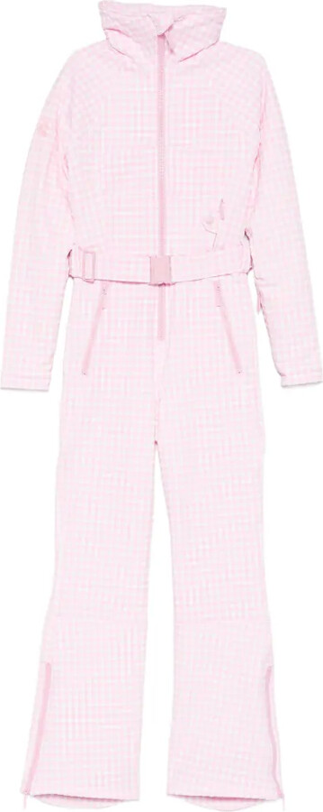 Cordova Gingham-Pattern Belted Ski Suit
