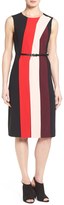Thumbnail for your product : Halogen Belted Colorblock Sleeveless Dress (Petite)
