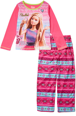 Komar Kids Pink Barbie Fair Isle Pajama Set - Kids & Tween