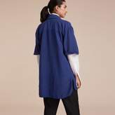 Thumbnail for your product : Burberry Unisex Short-sleeve Lyocell Linen Cotton Smock Shirt