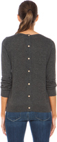 Thumbnail for your product : Golden Goose Heart Cashmere Pullover with Button Back Detail in Melange Grey