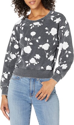 Alternative Women's The deb Printed Burnout French Terry Cropped Pullover