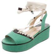 Thumbnail for your product : Paul Andrew Raffia Flatform Wedges