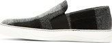 Thumbnail for your product : Lanvin Grey Felted Plaid Slip-On Shoes