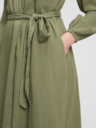 Gap Crinkle Gauze Tie-Waist Midi Dress