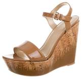 Thumbnail for your product : Stuart Weitzman Patent Leather Wedge Sandals w/ Tags