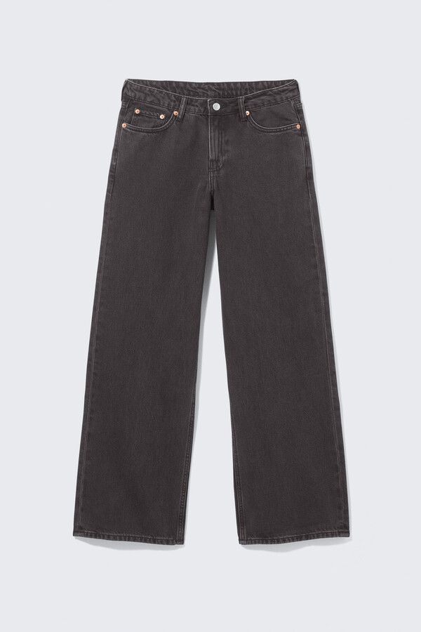 Weekday Inferno low waist skinny fit flared jeans with front zip