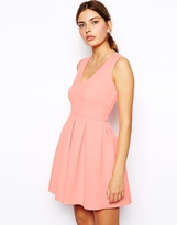 Thumbnail for your product : ASOS Structured Skater Dress With V Neck
