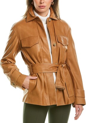 Vince Leather Safari Jacket