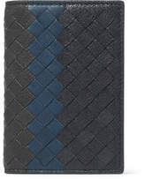 Thumbnail for your product : Bottega Veneta Intrecciato Pebble-Grain Leather Bifold Cardholder - Men - Blue