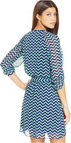 Thumbnail for your product : Speechless Juniors' Belted Chevron-Print Dress