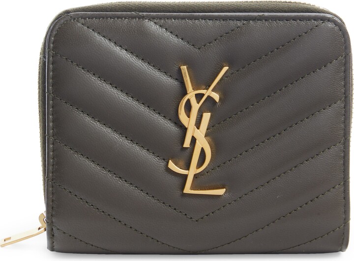 Saint Laurent coin case monogram 438386 pink beige leather purse small wallet  key SAINT LAURENT PARIS