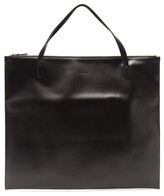 Thumbnail for your product : Jil Sander Zipped Leather Tote Bag - Black