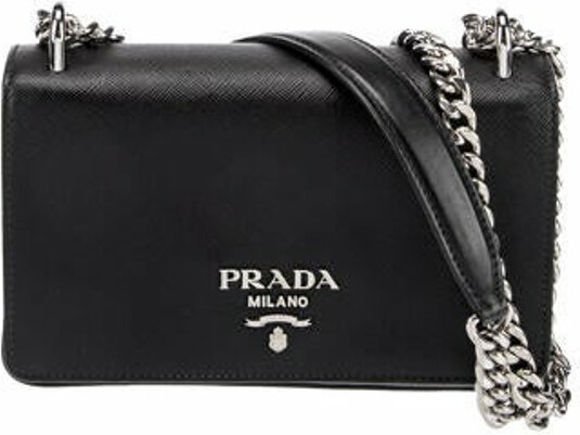PRADA Saffiano Soft Calfskin Chain Crossbody Bag Petalo 615447