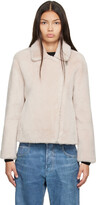 Thumbnail for your product : Yves Salomon Meteo Beige Offset Shearling Jacket