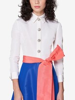 Thumbnail for your product : Carolina Herrera Panelled Bow-Detail Shirt Gown