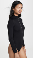 Thumbnail for your product : Enza Costa Italian Viscose Mock Neck Thong Bodysuit