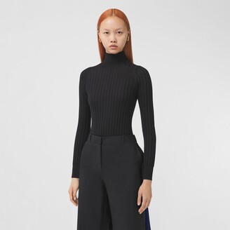black silk turtleneck blouse