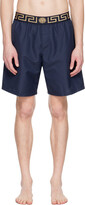 Thumbnail for your product : Versace Underwear Navy Greca Border Swim Shorts