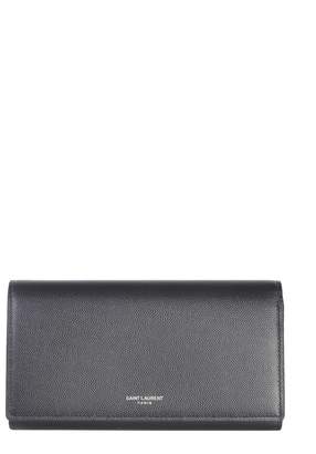 Saint Laurent Large Flap Embossed Leather Wallet