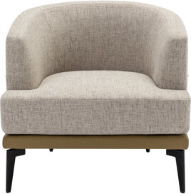 George Oliver Modern Two-Tone Barrel Fabric Chair, Upholstered Round Armchair for Living Room, Bedroom, Reading Room