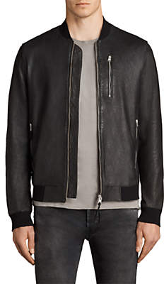 AllSaints Kino Leather Bomber Jacket, Black