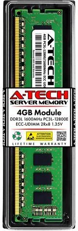 A-Tech 4GB RAM Replacement for Crucial CT51272BD160B DDR3 1600MHz PC3L-12800 ECC UDIMM 2Rx8 Server Memory