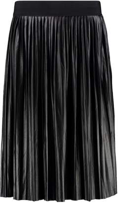 boohoo Jeana Metallic Pleated Midi Skirt
