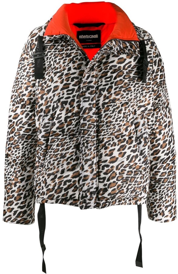 leopard print puffer jacket mens