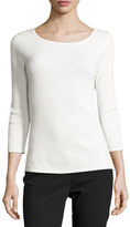 Thumbnail for your product : Escada Piqué 3/4-Sleeve Tee, Off White