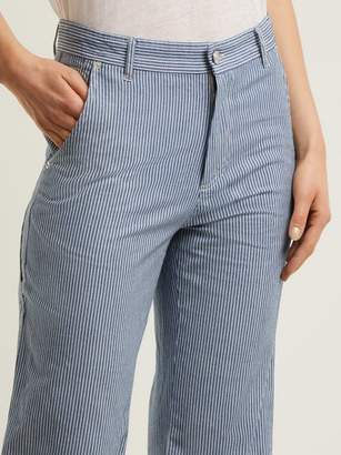 A.P.C. Coryn Striped Straight Leg Jeans - Womens - Blue Stripe