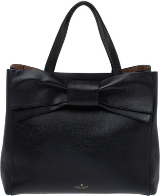 Kate Spade Black Leather Bow Tote - ShopStyle