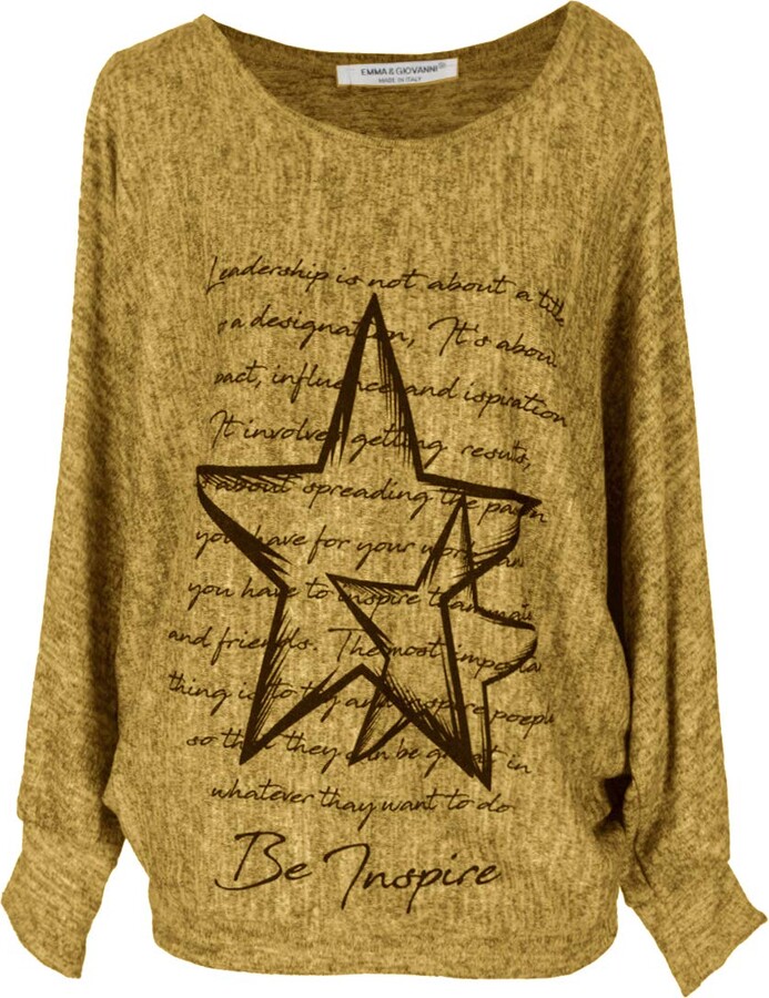 Emma & Giovanni Baggy Jumpers/Sweatshirt Oversize Women (Mustard