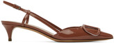 Thumbnail for your product : Valentino Garavani Brown VLogo Slingback Heels