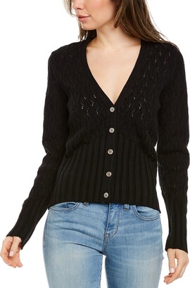 Minnie Rose Pointelle Ribbed Cardigan