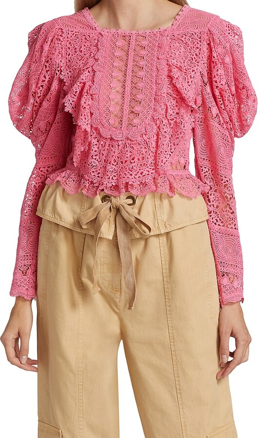 Cotton Hemla Mix Lace Blouse | vrealitybolivia.com