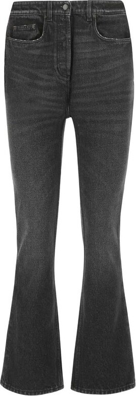 Dames Kleding voor voor Jeans voor 7/8 en cropped jeans Prada Denim Jeans Met Hibiscusprint in het Zwart 