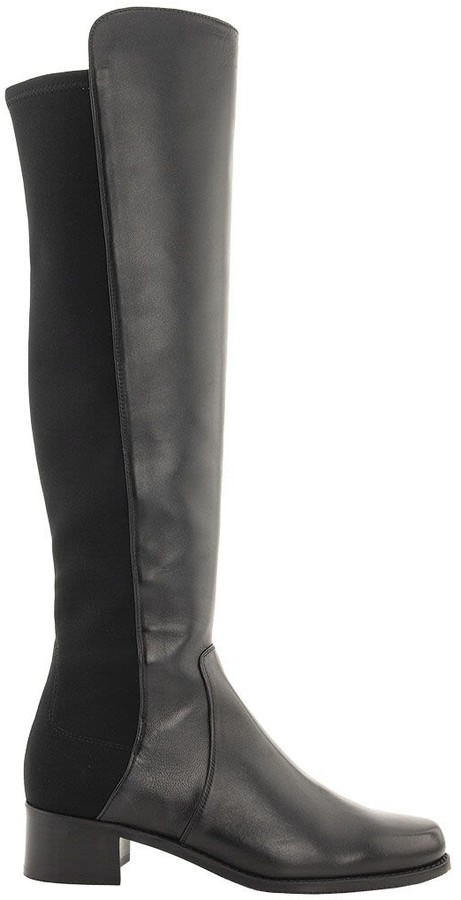 Stuart Weitzman Reserve Boot Leather With Stretch Elastic Back - ShopStyle