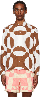Bode Brown & White Duo Oval Shirt