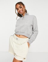Thumbnail for your product : Brave Soul cropped zip sweatshirt in grey