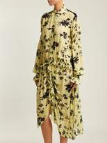 Thumbnail for your product : Preen Line Bonna Floral Print Ruched Midi Dress - Womens - Yellow Multi