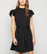 Thumbnail for your product : New Look Petite Frill Trim Tie Waist Mini Dress